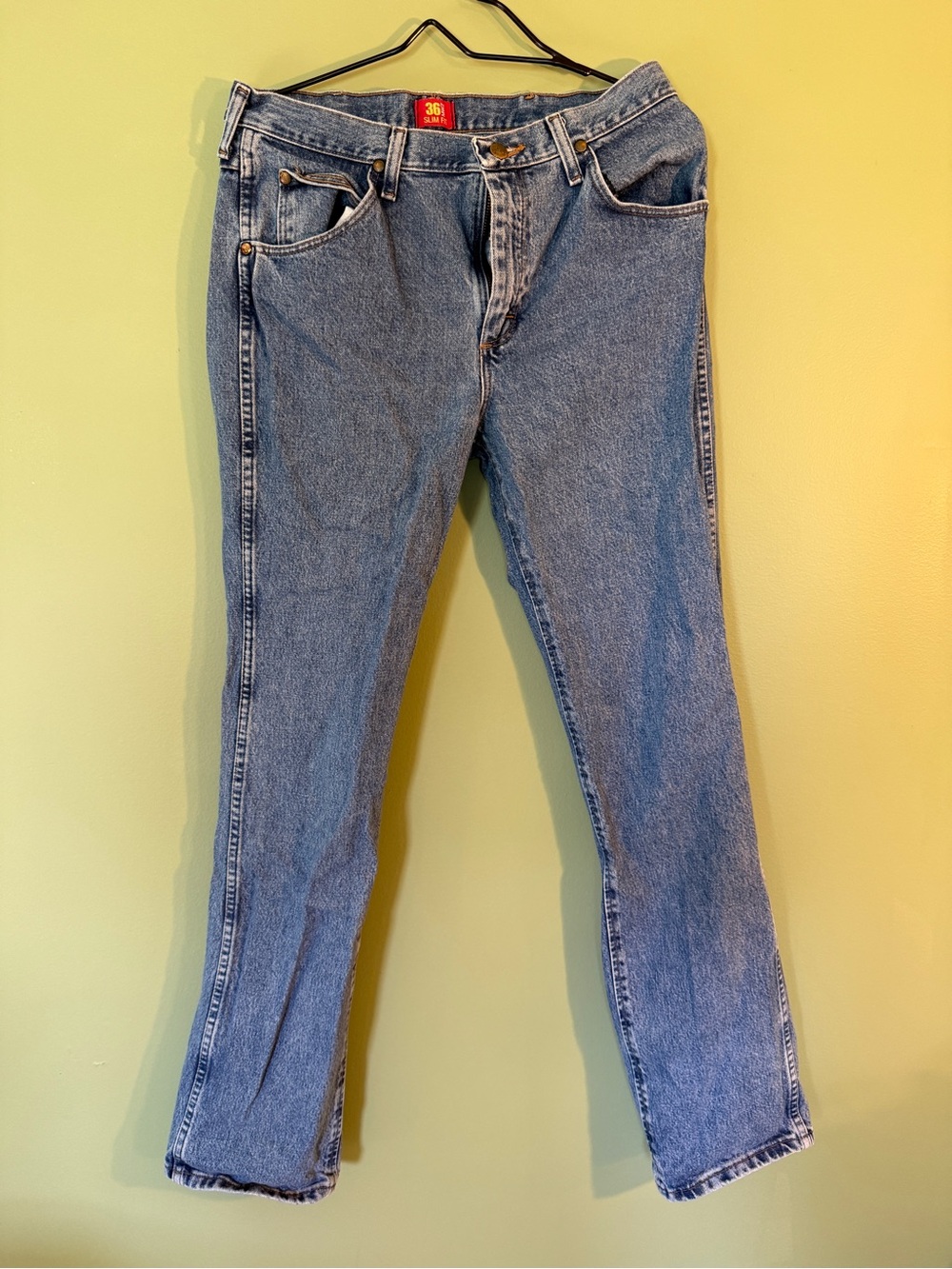 Wrangler 36MWZ Light Blue/Stone Wash Slim Fit Men's Jeans